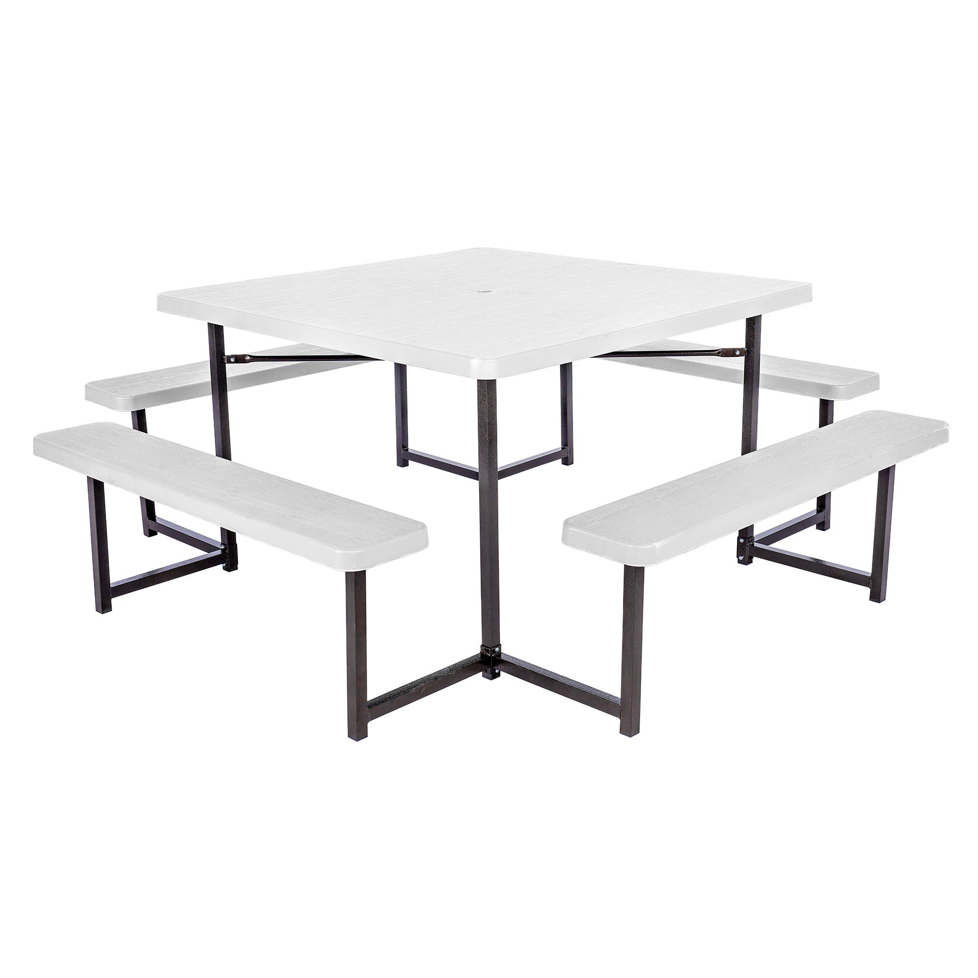 48-inch Square Picnic Table with Benches